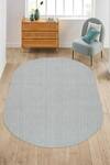 Buy_Kaleen India_Silver 100% Wool Handwoven Oval-shaped Solid Rug_at_Aza_Fashions