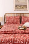 Buy_House This_Red 100% Cotton Printed Gamathi Double Bed Set_at_Aza_Fashions