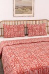 Shop_House This_Red 100% Cotton Printed Gamathi Double Bed Set_Online_at_Aza_Fashions