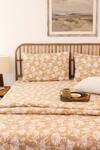 Buy_House This_Beige 100% Cotton Printed Genda Phool Double Bed Set _at_Aza_Fashions