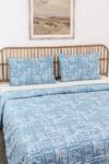 Shop_House This_Blue 100% Cotton Printed Gamathi Double Bed Set _Online_at_Aza_Fashions