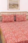 House This_Red 100% Cotton Printed Gamathi Double Bed Set _Online_at_Aza_Fashions