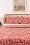 Buy_House This_Red 100% Cotton Printed Gamathi Double Bed Set _Online_at_Aza_Fashions