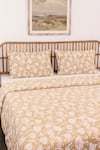 Shop_House This_Beige 100% Cotton Printed Genda Phool Bed Set _Online_at_Aza_Fashions