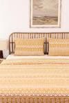 Buy_House This_Yellow 100% Cotton Printed Kullu Patti Double Bed Set_Online_at_Aza_Fashions