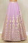 Alaya Advani_Purple Silk Blend Embroidered Gota Plunging Bead And Lehenga Set_at_Aza_Fashions