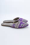 Azora_Purple Thread Abdar Cut Dana Embroidered Mules _Online_at_Aza_Fashions