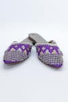 Azora_Purple Thread Abdar Cut Dana Embroidered Mules _at_Aza_Fashions