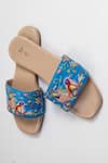 Buy_Azora_Blue Thread Spring Birds Embroidered Flats _Online_at_Aza_Fashions