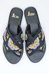 Buy_Azora_Black Thread Farasha Butterfly Embroidered Flats 