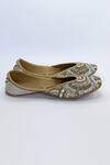 Shop_Azora_Gold Stone Metallic Cutdana Embellished Juttis _Online_at_Aza_Fashions