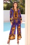Buy_Zariaah_Blue Viscose Silk Embellished Crystal Empress Palazzo Pant  _at_Aza_Fashions