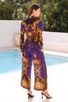 Shop_Zariaah_Blue Viscose Silk Embellished Crystal Empress Palazzo Pant  _at_Aza_Fashions