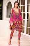 Buy_Zariaah_Purple Viscose Silk And Spandex Printed Sapphire Kaftan Tunic With Leggings _Online_at_Aza_Fashions