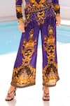 Zariaah_Blue Viscose Silk Embellished Crystal Empress Palazzo Pant  _Online_at_Aza_Fashions