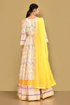 Shop_Samyukta Singhania_Off White Anarkali Dola Silk Printed Round Floral With Dupatta _at_Aza_Fashions