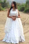 Buy_Gopi Vaid_White Organza, Cotton Silk Straight Embroidered Jacket Lehenga Set_at_Aza_Fashions