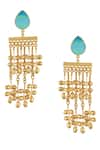 Shop_Aditi Bhatt_Blue Aranyani Dangler Earrings _at_Aza_Fashions