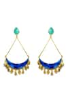 Shop_Aditi Bhatt_Blue Enamelled Chandbalis _at_Aza_Fashions