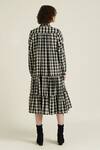 Shop_Indigo Dreams_Ivory 100% Cotton Handwoven Checkered Royale Xxxv Tiered Dress _at_Aza_Fashions