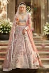 Buy_MATSYA_Pink Velvet The French Rose Tales Of Masai Bridal Lehenga Set  _at_Aza_Fashions