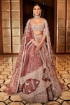 Buy_MATSYA_Pink Velvet The French Rose Tales Of Masai Bridal Lehenga Set  _Online