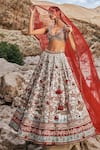 Buy_EEKSHA_Ivory Chanderi Silk Embroidered Pearl Elara Pichwai Lehenga Set _Online_at_Aza_Fashions