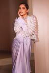 Buy_EEKSHA_Purple Skirt Pure Lycra Rafah Patra Mirrorwork Power Draped Set _Online_at_Aza_Fashions