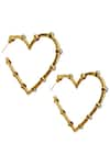 Buy_Radhika Agrawal Jewels_Gold Plated Pearl Bead Heart Hoops _at_Aza_Fashions