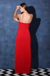 Shop_Swatee Singh_Red Heavy Crepe Off Shoulder Tube Knot Maxi Gown _at_Aza_Fashions