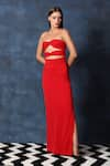 Buy_Swatee Singh_Red Heavy Crepe Off Shoulder Tube Knot Maxi Gown _Online_at_Aza_Fashions