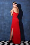 Buy_Swatee Singh_Red Heavy Crepe Off Shoulder Tube Knot Maxi Gown 