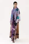 Buy_Yavi_Purple Silk Velvet Woodblock Open Ada Jacket  _Online_at_Aza_Fashions