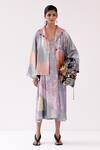 Buy_Yavi_Orange Embroidery Collared Julia Food Art Print Jacket _Online_at_Aza_Fashions