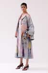Yavi_Orange Embroidery Collared Julia Food Art Print Jacket _at_Aza_Fashions
