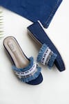 Jutti Express_Blue Embellished Thread Fringed Wedges _Online_at_Aza_Fashions