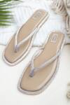 Buy_Jutti Express_Beige Embellished Crystal Thong Strap Flats _at_Aza_Fashions