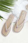 Jutti Express_Beige Embellished Crystal Thong Strap Flats _Online_at_Aza_Fashions