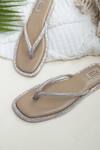 Buy_Jutti Express_Beige Embellished Crystal Thong Strap Flats _Online_at_Aza_Fashions