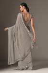 Shop_Yashodhara_Grey Raw Silk Embroidered Sequin Cutdana Stripe Saree With Blouse  _at_Aza_Fashions