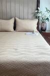 Buy_Sadyaska_Beige 100% Cotton Cancun Quilted Reversible Bedspread Set_at_Aza_Fashions