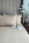 Shop_Sadyaska_Beige 100% Cotton Cancun Quilted Reversible Bedspread Set_at_Aza_Fashions