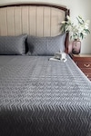 Buy_Sadyaska_Grey 100% Cotton Donna Quilted Reversible Bedspread Set _at_Aza_Fashions