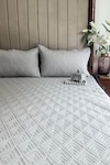 Buy_Sadyaska_Grey 100% Cotton Vogue Quilted Reversible Bedspread Set _at_Aza_Fashions