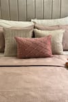 Buy_Sadyaska_Beige Fabric Velvet Lindo Quilted Bedspread Set_Online_at_Aza_Fashions