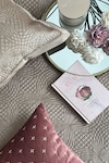 Sadyaska_Gold Fabric Velvet Lindo Geometric Quilted Bedspread Set_Online_at_Aza_Fashions