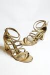 Shop_The Alter_Gold Solid Braided Block Heels _Online_at_Aza_Fashions