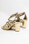 Buy_The Alter_Gold Solid Braided Block Heels 