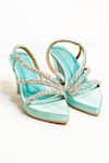 Shop_The Alter_Green Rhinestones Sea Block Heels _at_Aza_Fashions