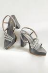 Buy_The Alter_Grey Rhinestones Kiara Embellished Block Heels _at_Aza_Fashions